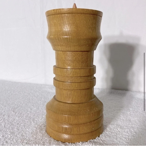 Vintage Wooden Handmade Candle  Holder - Picture 5 of 11